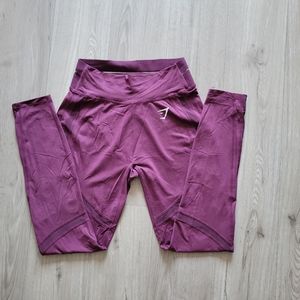 Gymshark Mesh Trim Leggings Medium Burgundy